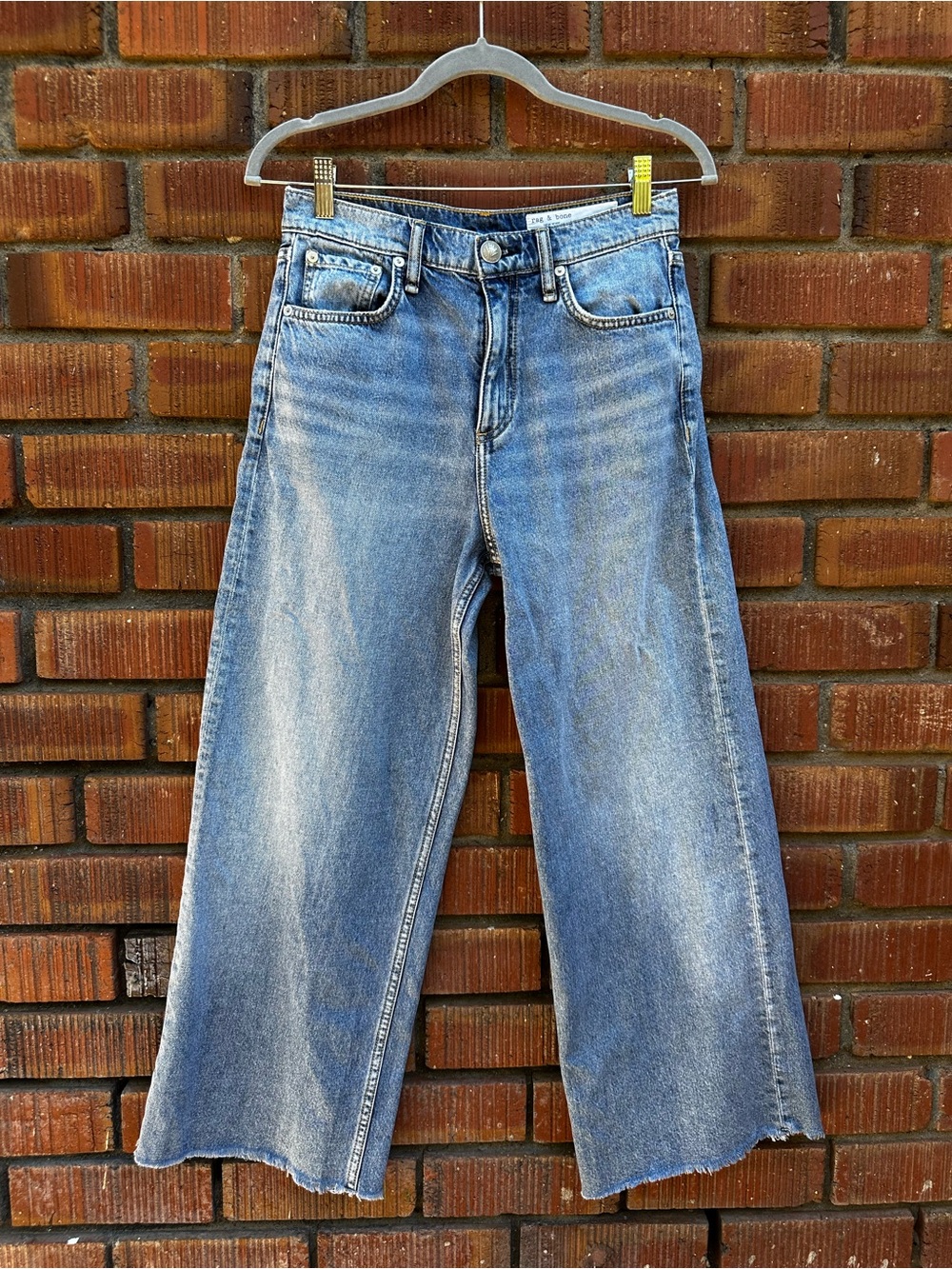 Rag & Bone Andi Jeans 26 Wide Leg Raw Hem Fall Game Day Casual